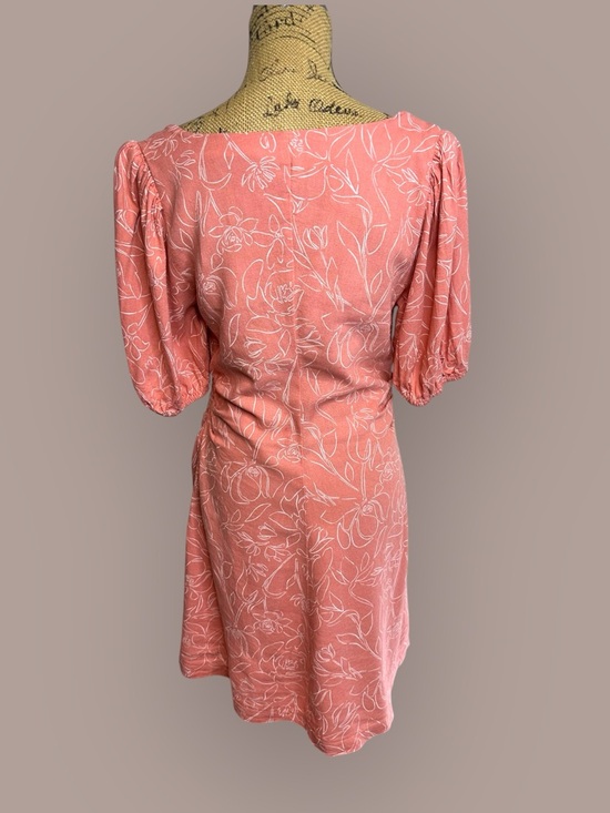🌻 A New Day Pink Floral Puff Sleeve Square Neck Dress #584 - Picture 4 of 13